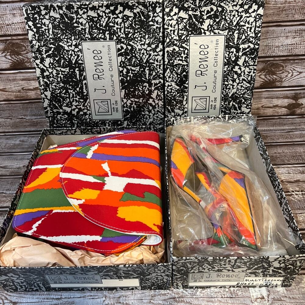 NWT J. Renee Couture Sierra Aztec Purse and Shoes 8-1/2 M 8.5 See Description